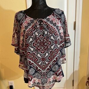 Westport Women's Paisley Blouse - Red and Blue